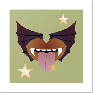 Vampire Kisses the Night - BROWN BAT Posters and Art